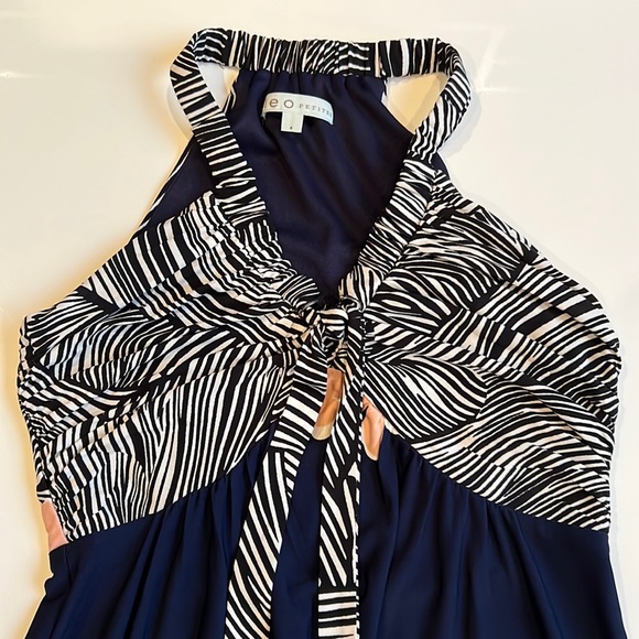 CLEO Maxi dress multicolour navy, pink and white festival/wedding/casual - Picture 4 of 13